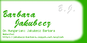 barbara jakubecz business card